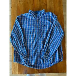 Carhartt Men's Blue/Red Long Sleeve Dress Shirt Size 3XL